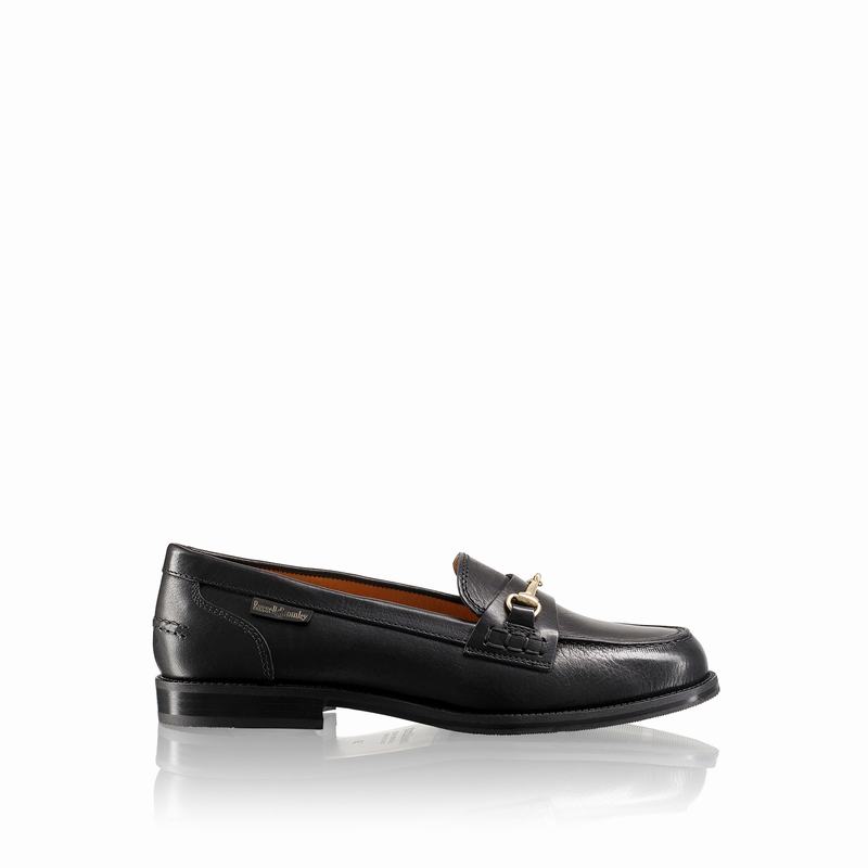 Russell & Bromley Brewster Womens Snaffle Trim Loafers Black |VEV2298QA|